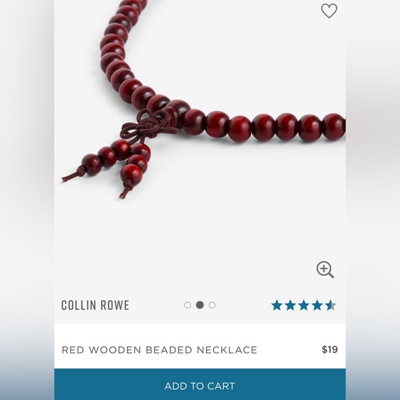 🔴 NWOT RED WOODEN BEADED NECKLACE JEWELRY - Picture 2 of 7